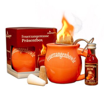 Feuerzangentasse Präsentbox Terracotta mit Rum