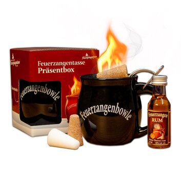 Feuerzangentasse Prsentbox Schwarz mit Rum