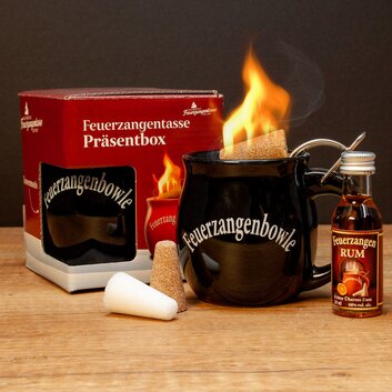 Feuerzangentasse Prsentbox Schwarz mit Rum