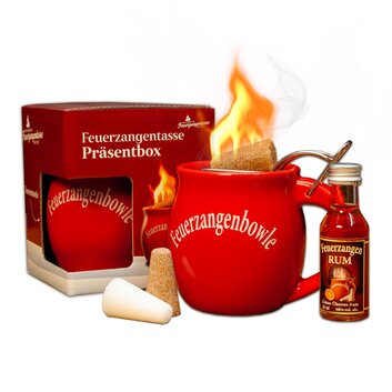 Feuerzangentasse Präsentbox Rot mit Rum