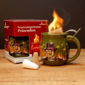 Feuerzangentasse Prsentbox Oliv / Rhmann ohne Rum