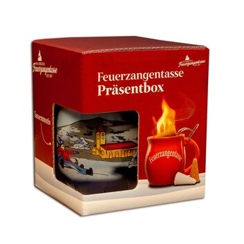 Feuerzangentasse Prsentbox Blau / Winter mit Rum