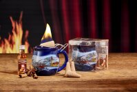 Feuerzangentasse Präsentbox Blau / Winter mit Rum