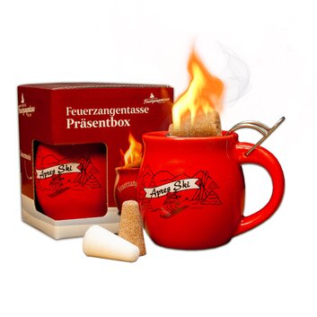 Feuerzangentasse Prsentbox Rot / Aprs-Ski ohne Rum