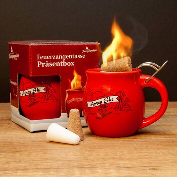 Feuerzangentasse Prsentbox Rot / Aprs-Ski ohne Rum
