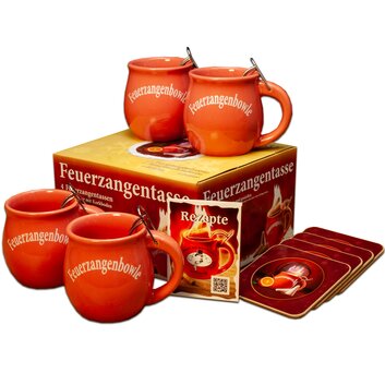 Feuerzangentasse 4er-Set Terracotta