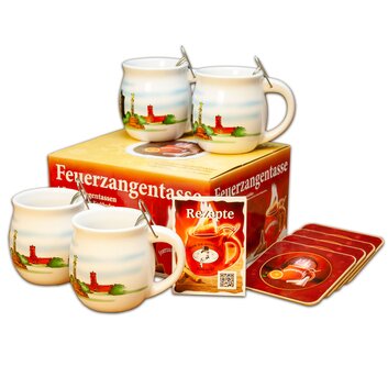 Feuerzangentasse 4er-Set Weiß/Berlin