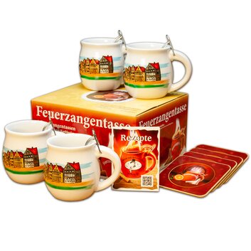 Feuerzangentasse 4er-Set Weiß/Bremen
