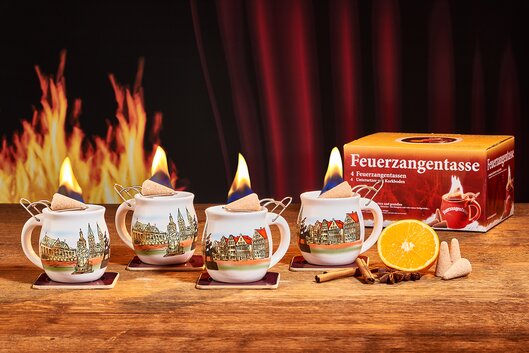 Feuerzangentasse 4er-Set Weiß/Bremen