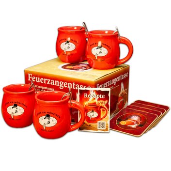 Feuerzangentasse 4er-Set Rot/Rhmann Schlock