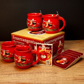Feuerzangentasse 4er-Set Rot/Strtebeker