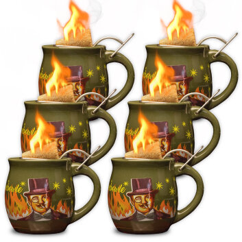 Feuerzangentasse 6 Stück im Karton Oliv / Rühmann