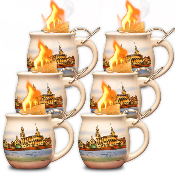 Feuerzangentasse 6 Stück im Karton Weiß / Dresden