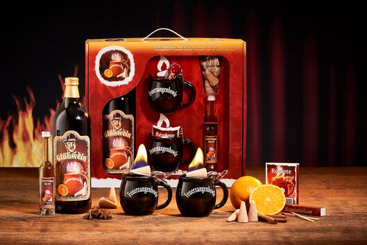 Feuerzangentasse Geschenkset, Klassisch Schwarz