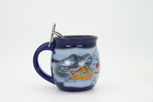 Feuerzangentasse Geschenkset, Klassisch Blau/Winter