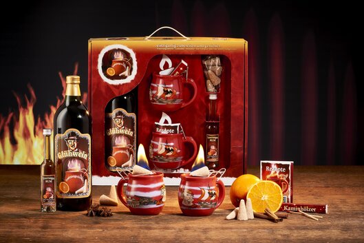 Feuerzangentasse Geschenkset, Klassisch Rot/Störtebeker