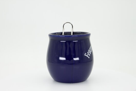 Feuerzangentasse Geschenkset, Wurzelholz Mitternachtsblau
