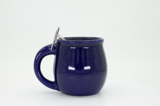 Feuerzangentasse Geschenkset, Wurzelholz Mitternachtsblau