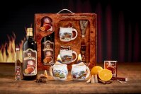Feuerzangentasse Geschenkset, Wurzelholz Weiß/Weihnachten