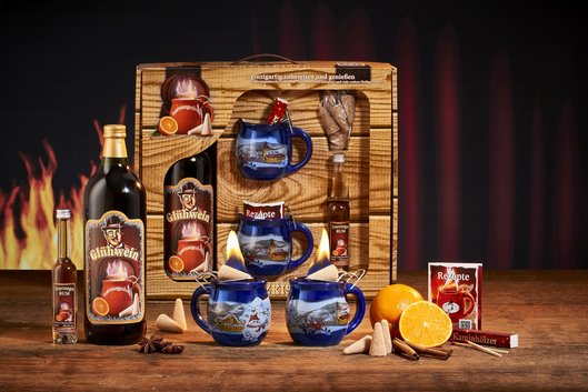 Feuerzangentasse Geschenkset, Schatzkiste