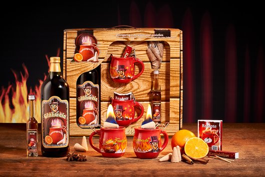 Feuerzangentasse Geschenkset, Schatzkiste