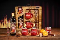 Feuerzangentasse Geschenkset, Schatzkiste Rot