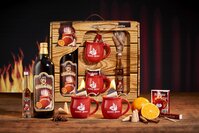 Feuerzangentasse Geschenkset, Schatzkiste Rot/Hanse Feuer