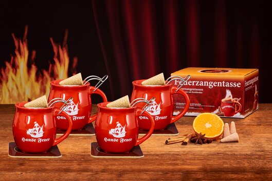 Feuerzangentasse 4er-Set Rot/Hanse Feuer
