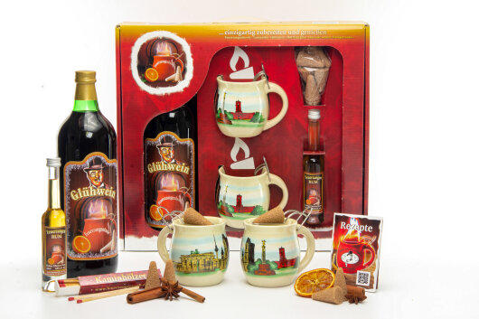 Feuerzangentasse Geschenkset, Klassisch Cremeweiß/Berlin