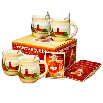 Feuerzangentasse 4er-Set Cremewei/Berlin