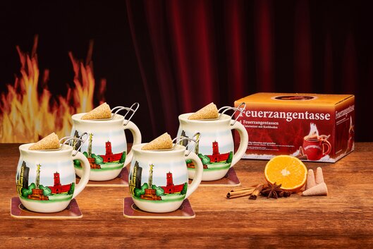 Feuerzangentasse 4er-Set Cremewei/Berlin