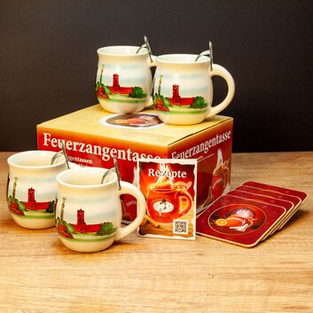 Feuerzangentasse 4er-Set Cremewei/Berlin