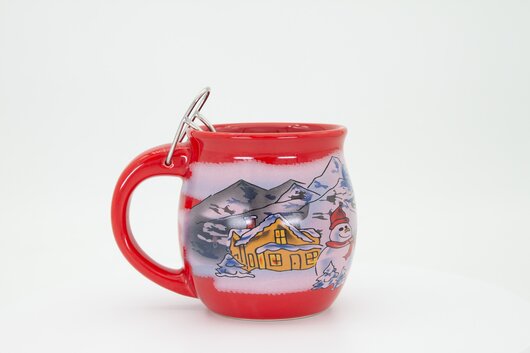 Feuerzangentasse Prsentbox Rot / Winter mit Rum