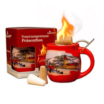 Feuerzangentasse Prsentbox Rot / Winter ohne Rum