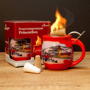 Feuerzangentasse Prsentbox Rot / Winter ohne Rum