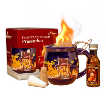 Feuerzangentasse Präsentbox Blau / Rühmann mit Rum