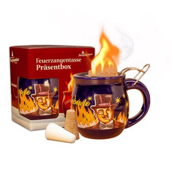 Feuerzangentasse Prsentbox Blau / Rhmann ohne Rum