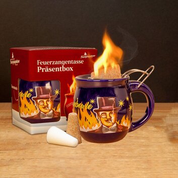 Feuerzangentasse Prsentbox Blau / Rhmann ohne Rum