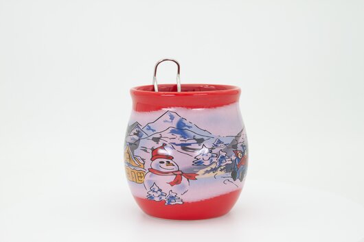 Feuerzangentasse Geschenkset, Klassisch Rot/Winter